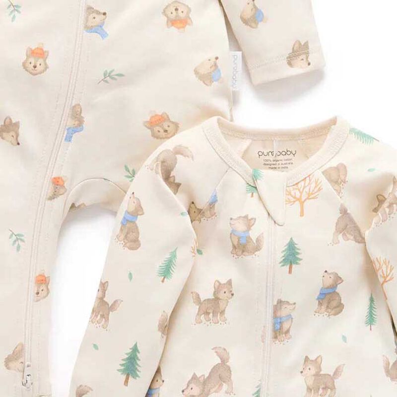 Purebaby Printed Zip Growsuit Pack image number 5